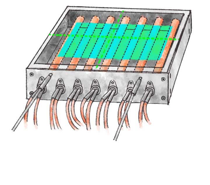 熱プレス機用熱盤の全体設計 | 解決事例 | 河合電器製作所